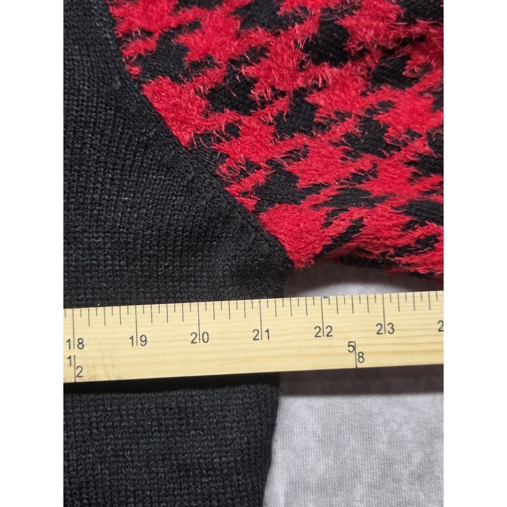 Black & Red Sequin Embellished Fa La La Long Tunic Holiday Sweater XL Sequins - Picture 8 of 9